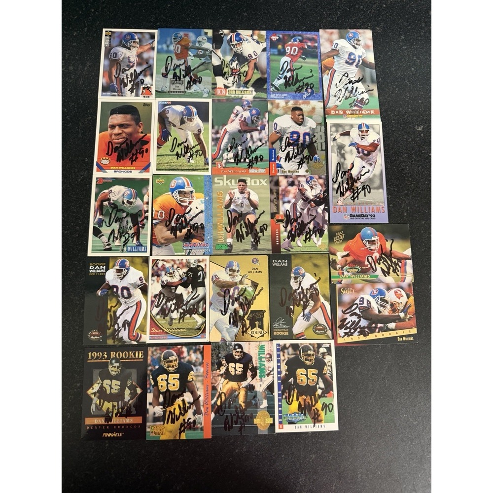 Dan Williams Auto Lot (24) Denver Broncos Signed Cards 1993 Rookie Era